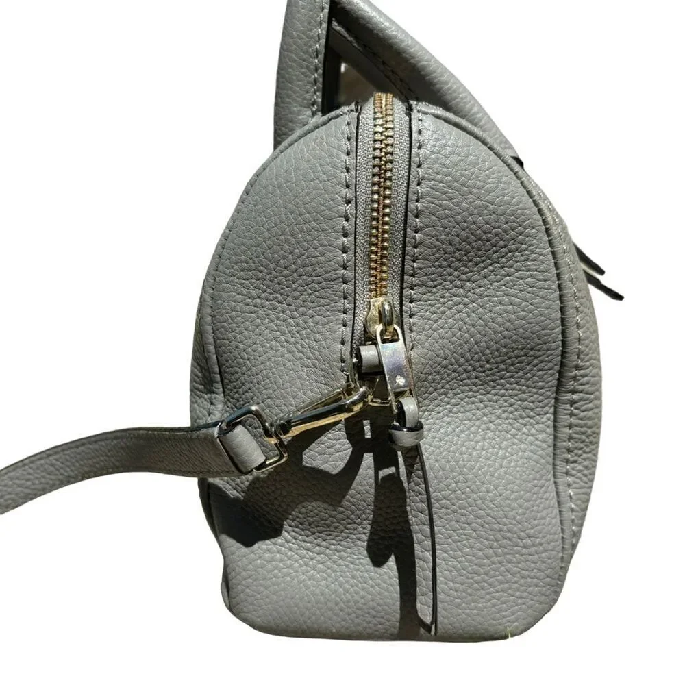 Kate Spade Jackson Street Leather Satchel Crossbody Bag Gray Adjustable Strap - Picture 4 of 16